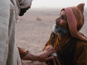 Jesus cleans leprosy