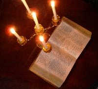 bible and candles